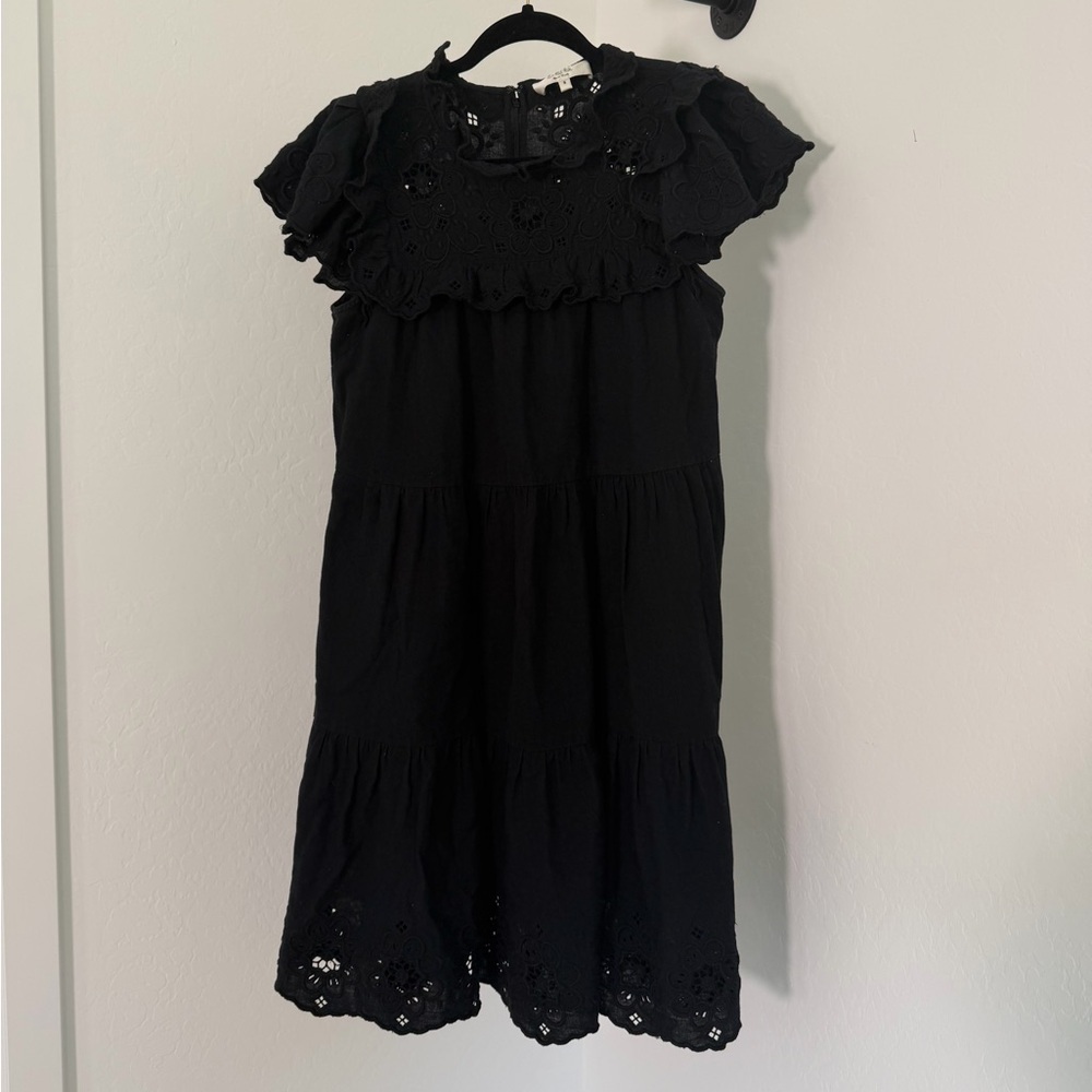 Sea New York Black Tiered Eyelet Mini Dress - Picture 3 of 5